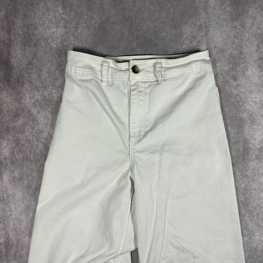Billabong White Wide Leg Jeans Womens 28 High Rise Raw Hem Flare Denim Pants - Picture 3 of 11